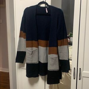 Long striped cardigan